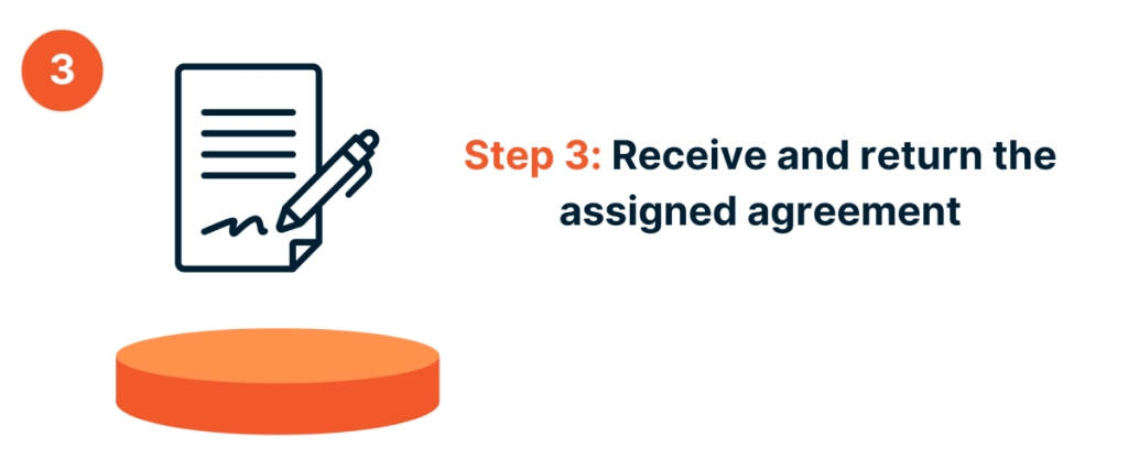 Step 3 Receive and return the assigned agreement
